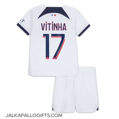 Paris Saint-Germain Vitinha Ferreira #17 Vieras Peliasu Lasten 2023-24 Lyhythihainen (+ Lyhyet housut)